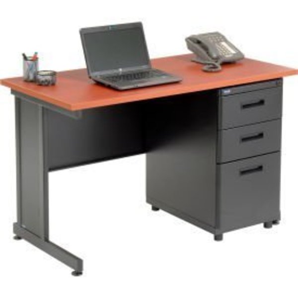 Global Equipment Interion    Office Desk with 3 Drawers - 48" x 24" - Cherry 670078CH